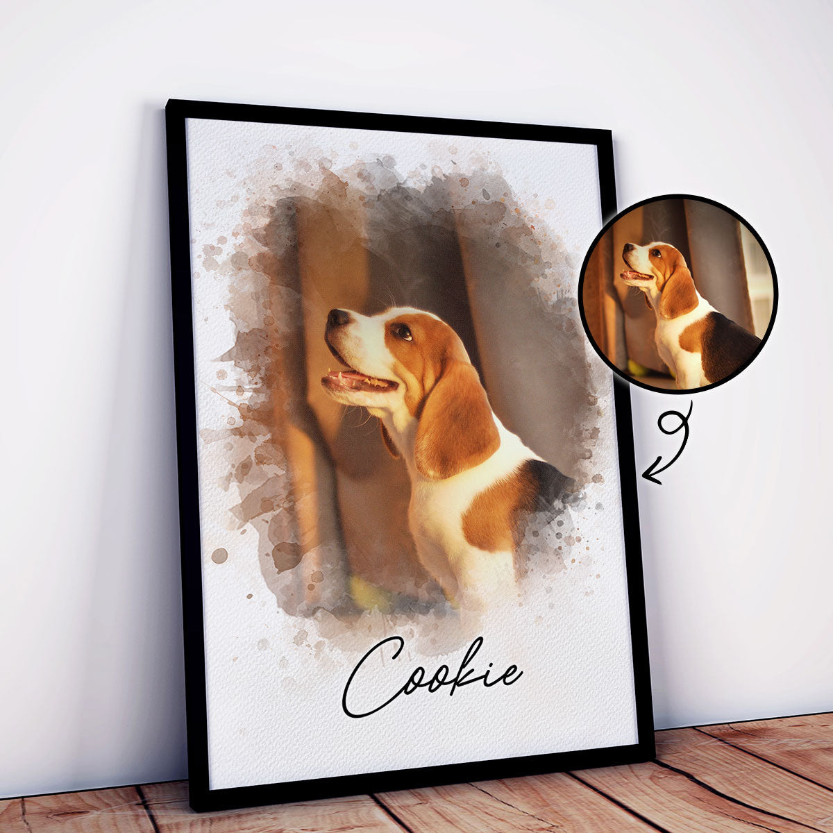Personalized Watercolor Pet Poster From Photo, Gift For Pet Owners, New Pet Gift, Pet Memorial Gift