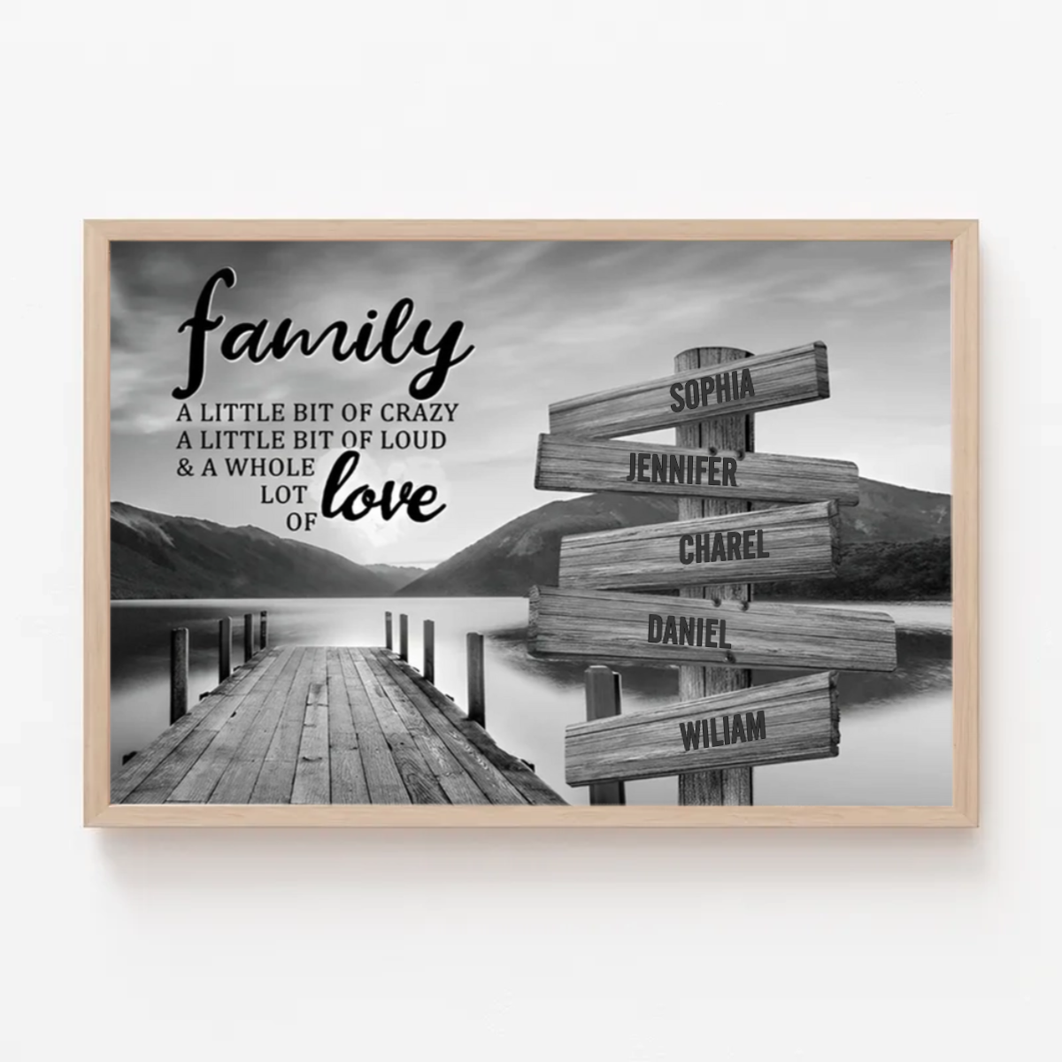 River Pier a Little Whole Lot of love - Multi Names Premium Personalized Poster