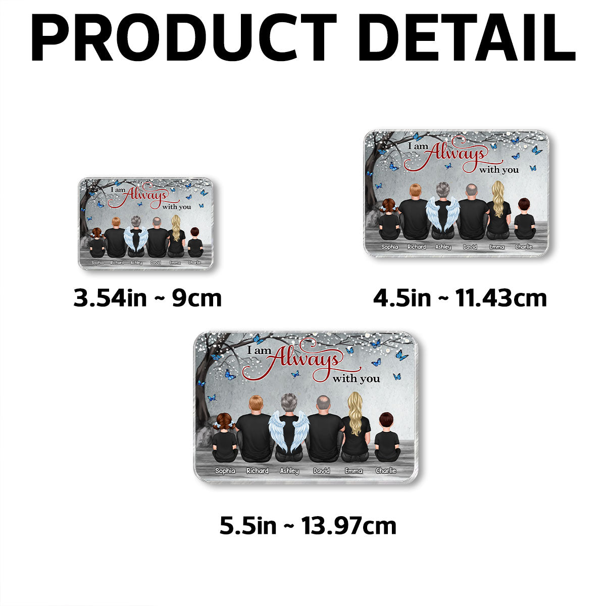 Blossom Tree Always With You Family Memorial Personalized Acrylic Fridge Magnet, Remembrance Gift, Sympathy Gift