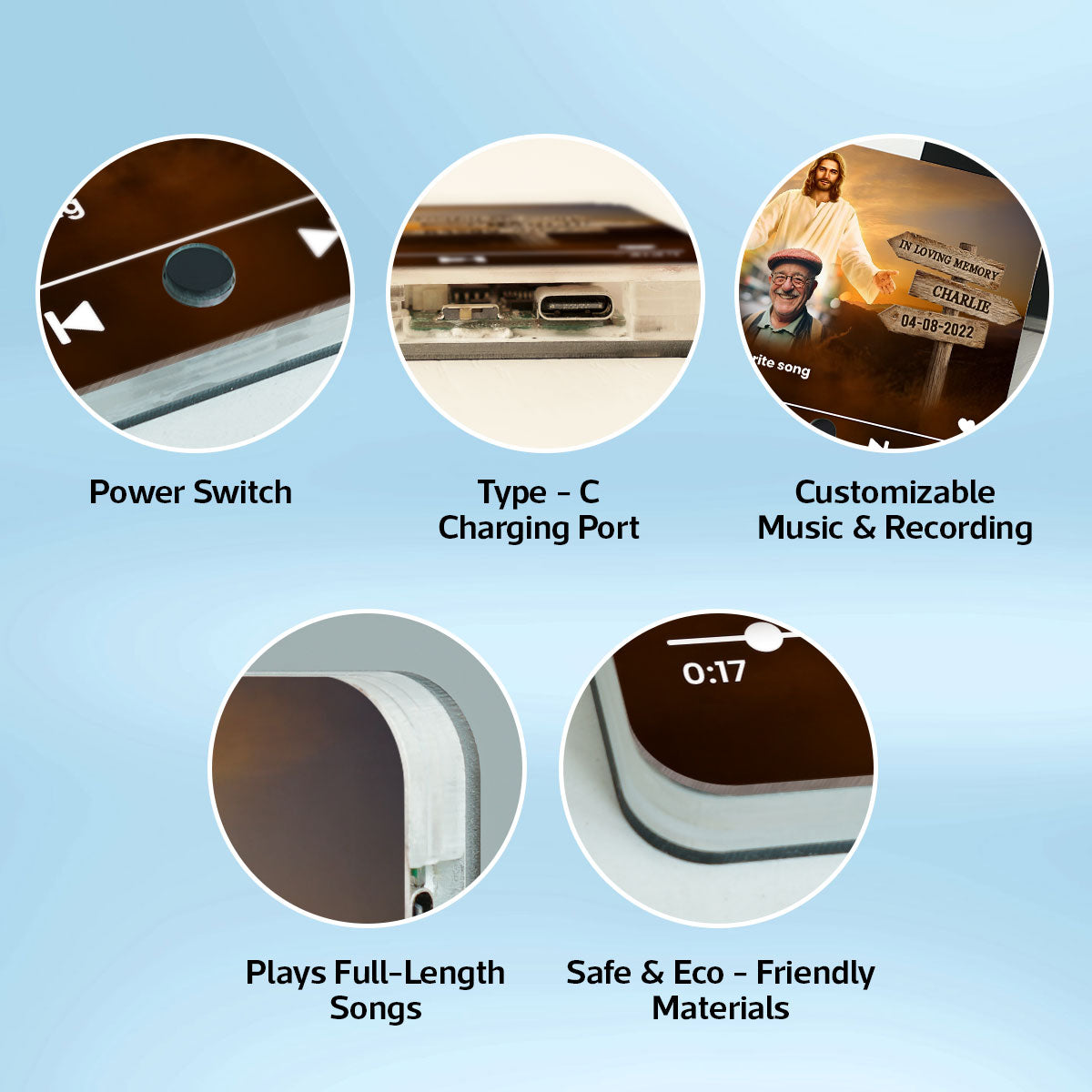 Upload Photo In Loving Memory Personalized Music Fridge Magnet, Sympathy Gift