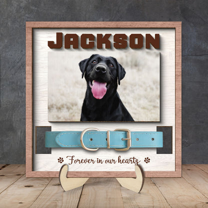 Pet Loss Pet Memorial Remembrance Gift Pet Collar Keepsake Photo Inserted Personalized Wooden Pet Collar Holder