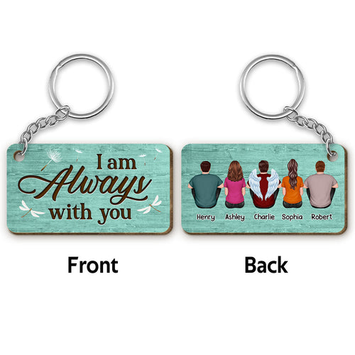 Green Palette Family Memorial Remembrance Keepsake Personalized Wooden Keychain