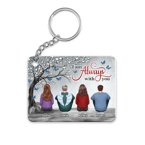 Butterflies Blossom Tree Always With You Whole Family Memorial Remembrance Gift Personalized Acrylic Keychain