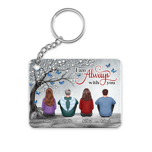 Butterflies Blossom Tree Always With You Whole Family Memorial Remembrance Gift Personalized Acrylic Keychain