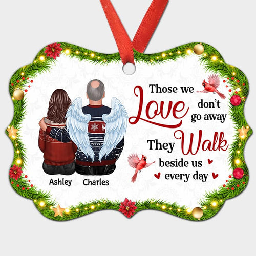 Family Memorial Holly Branch Cardinal Personalized Christmas Ornament