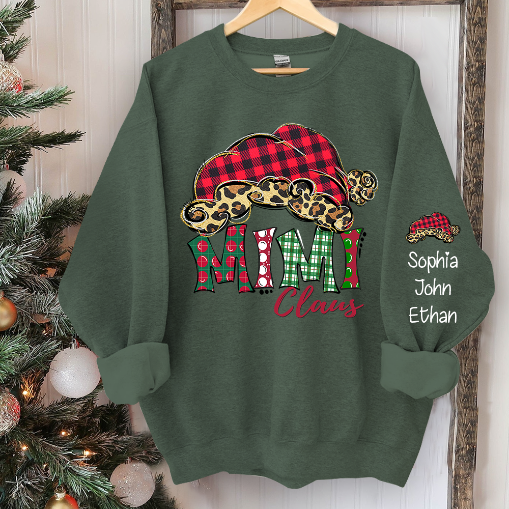 Mimi Claus Christmas And Grandkids Sweatshirt