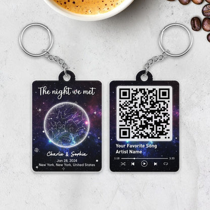 Couple Galaxy Star Map by Location & Date Personalized Acrylic Keychain