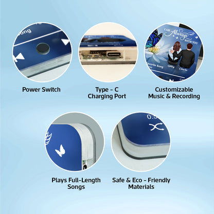 Butterfly I'm Not A Widow I'm A Wife To A Husband With Wings Memorial Personalized Music Fridge Magnet