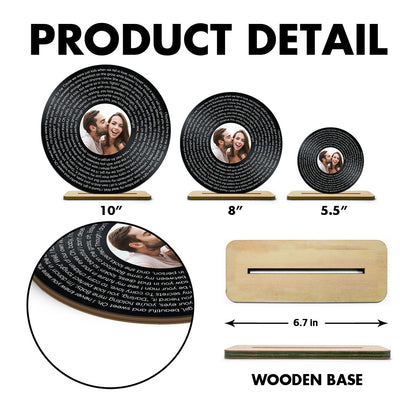 Personalized Vinyl Record with Photo, Valentines Day Gifts for Boyfriend, Girlfriend Gifts, Vinyl Record, Personalized Gifts, Song Standing Wooden Plaque