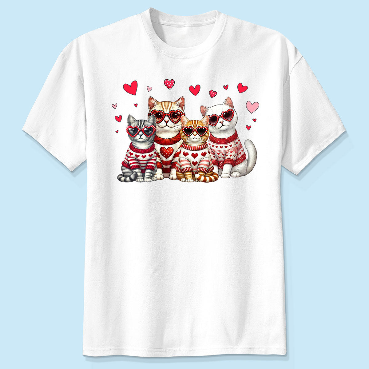 Valentine Cat Mom Personalized Shirt, Trendy Valentine Cat Lover Tee, Gift for Cat Moms Cat Dad