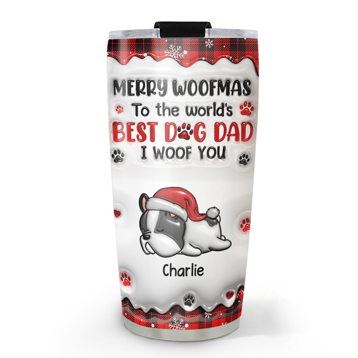 My Best Dog Mom In The World  - Personalized Custom 3D Inflated Effect Tumbler