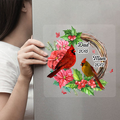 Cardinals Wreath Memorial Personalized Decal