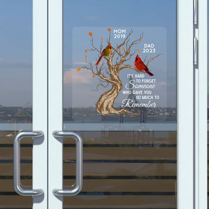 Hard To Forget Someone Cardinal Family Memorial Remembrance Personalized Decal