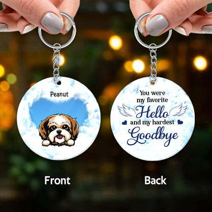 Dog Memorial Sky Remembrance Keepsake Sympathy Gift Personalized Acrylic Keychain