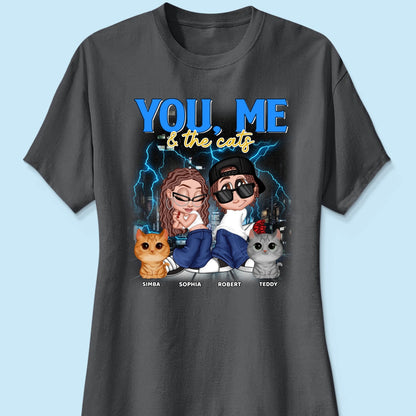 Y2K Couple And Cats Bootleg Personalized Shirt