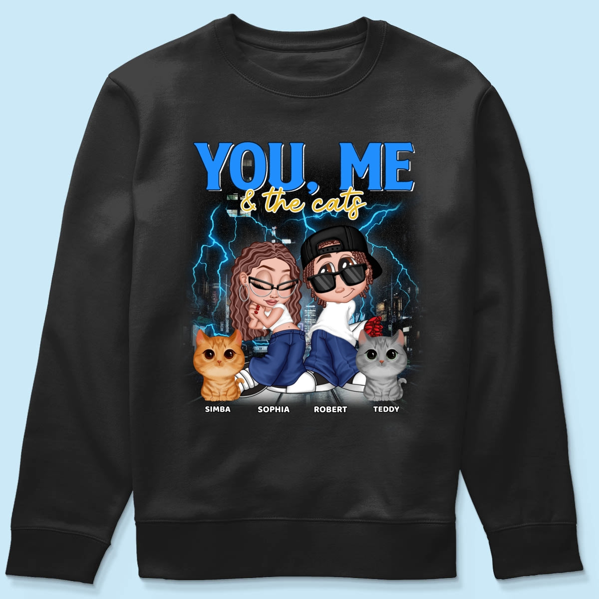 Y2K Couple And Cats Bootleg Personalized Shirt