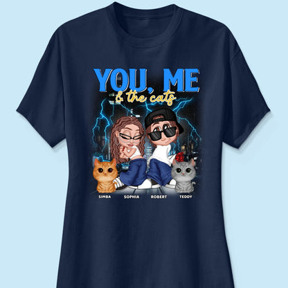 Y2K Couple And Cats Bootleg Personalized Shirt