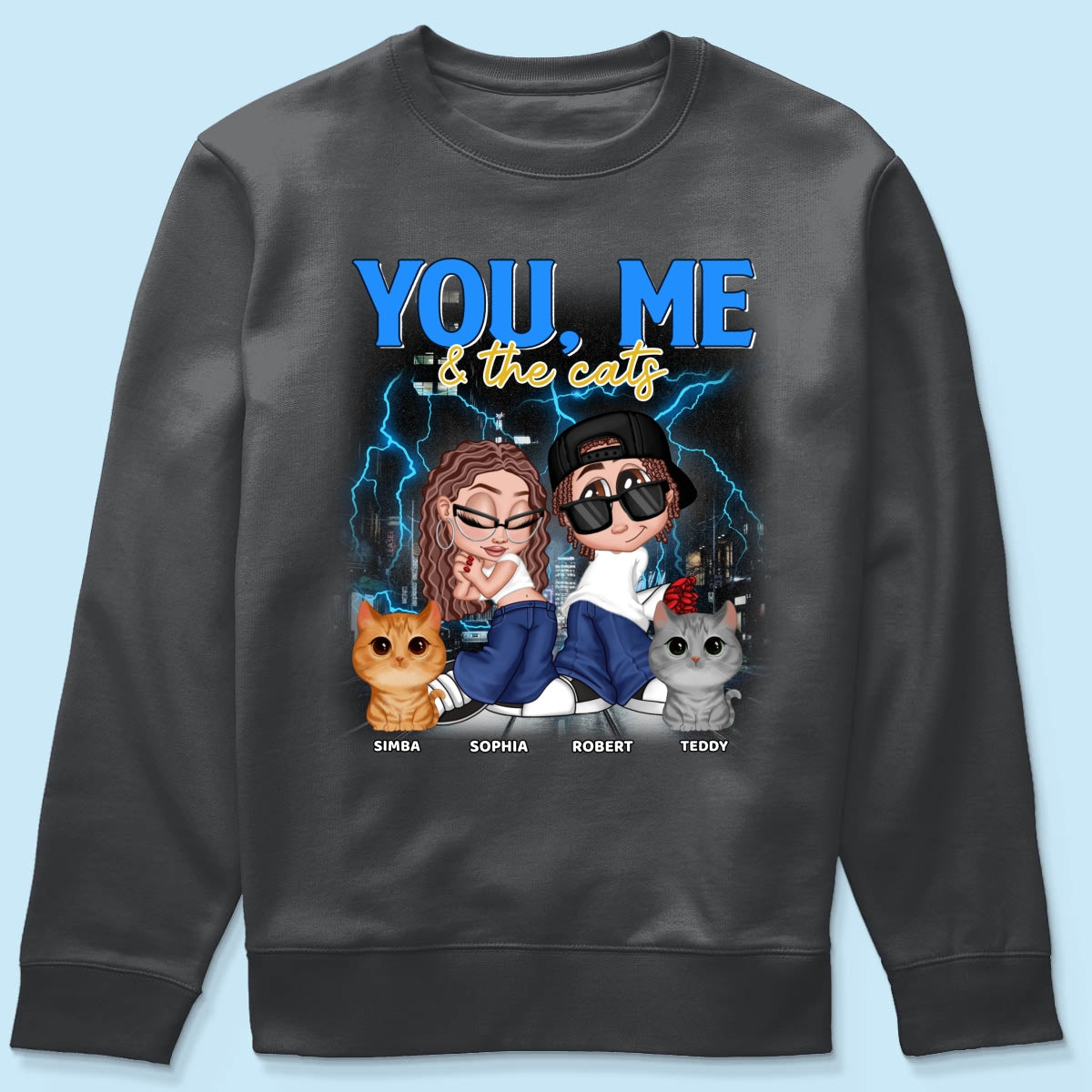 Y2K Couple And Cats Bootleg Personalized Shirt