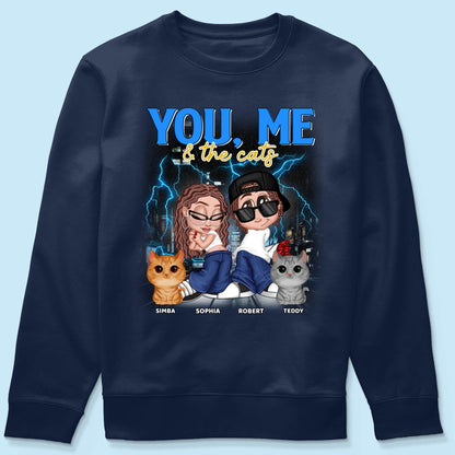 Y2K Couple And Cats Bootleg Personalized Shirt