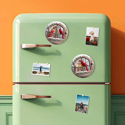 Memorial Cardinal Outside Window Remembrance Keepsake Sympathy Gift Personalized Acrylic Fridge Magnet