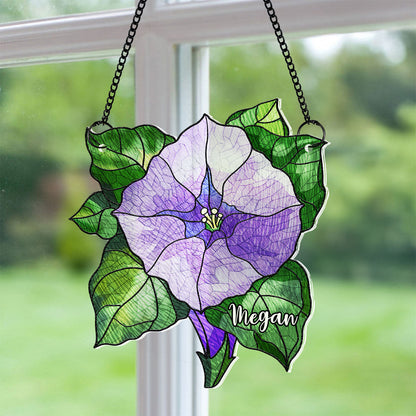 Birth Flower With Name Suncatcher Ornament, Birth Month Flower Acrylic Window Hanging, Birth Flower Memorial Gift, Mothers Day Gift For Mom