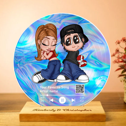 Y2K Couple Custom Vinyl Record, Favorite Song QR Code Acrylic Plaque, Valentine's Day, Anniversary, Birthday Gift for her, Gift for him
