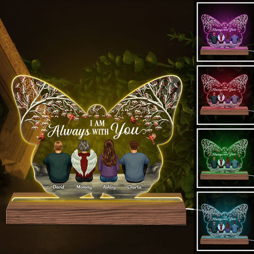Berry Tree Memorial Family Butterfly Shaped Personalized Custom Shape LED Night Light