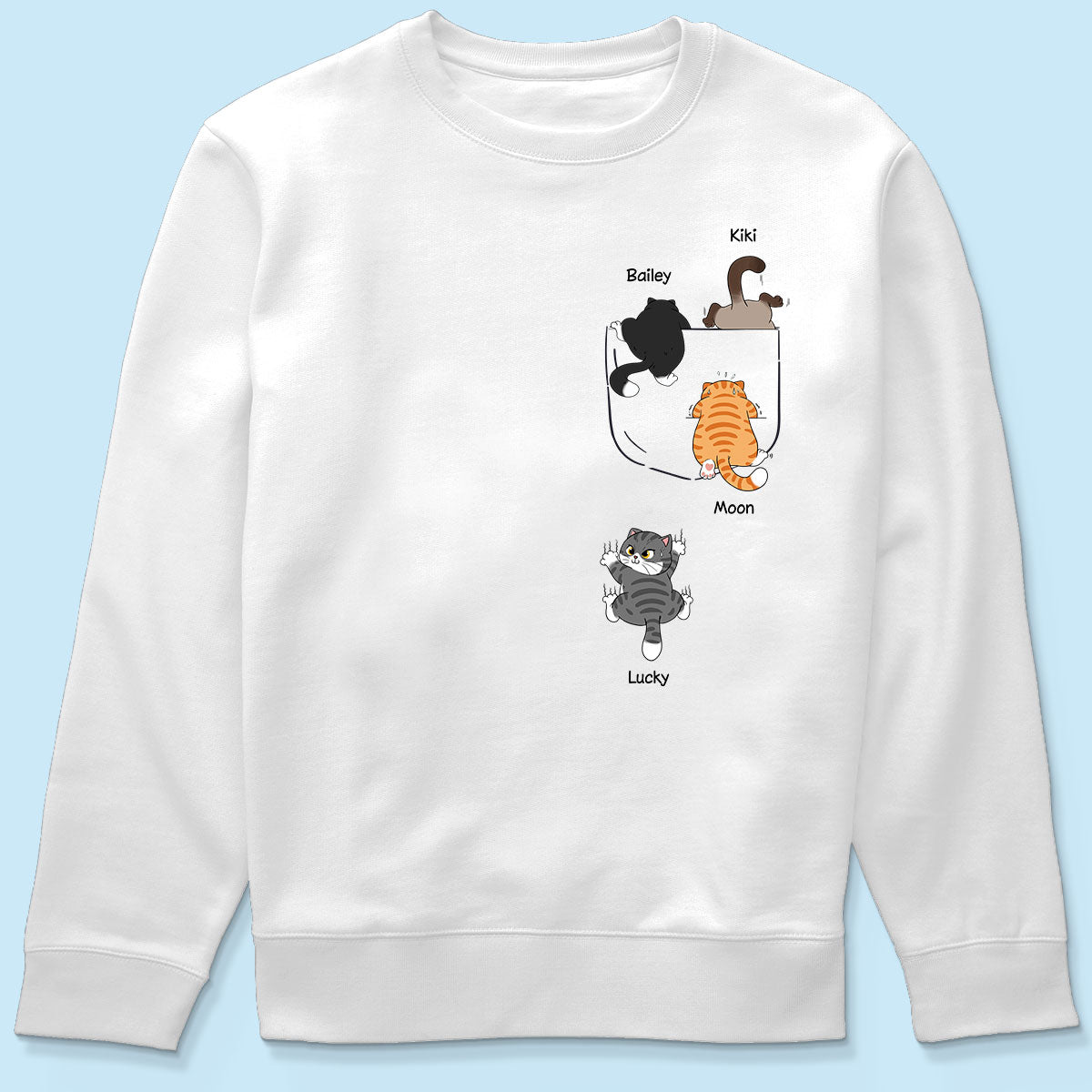 Cute Naughty Cat Climbing Pocket Personalized Shirt