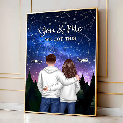 Under The Stars Couple Personalized Poster, Personalized Gift For Couples On Valentine's Day, Anniversary Special Occasion