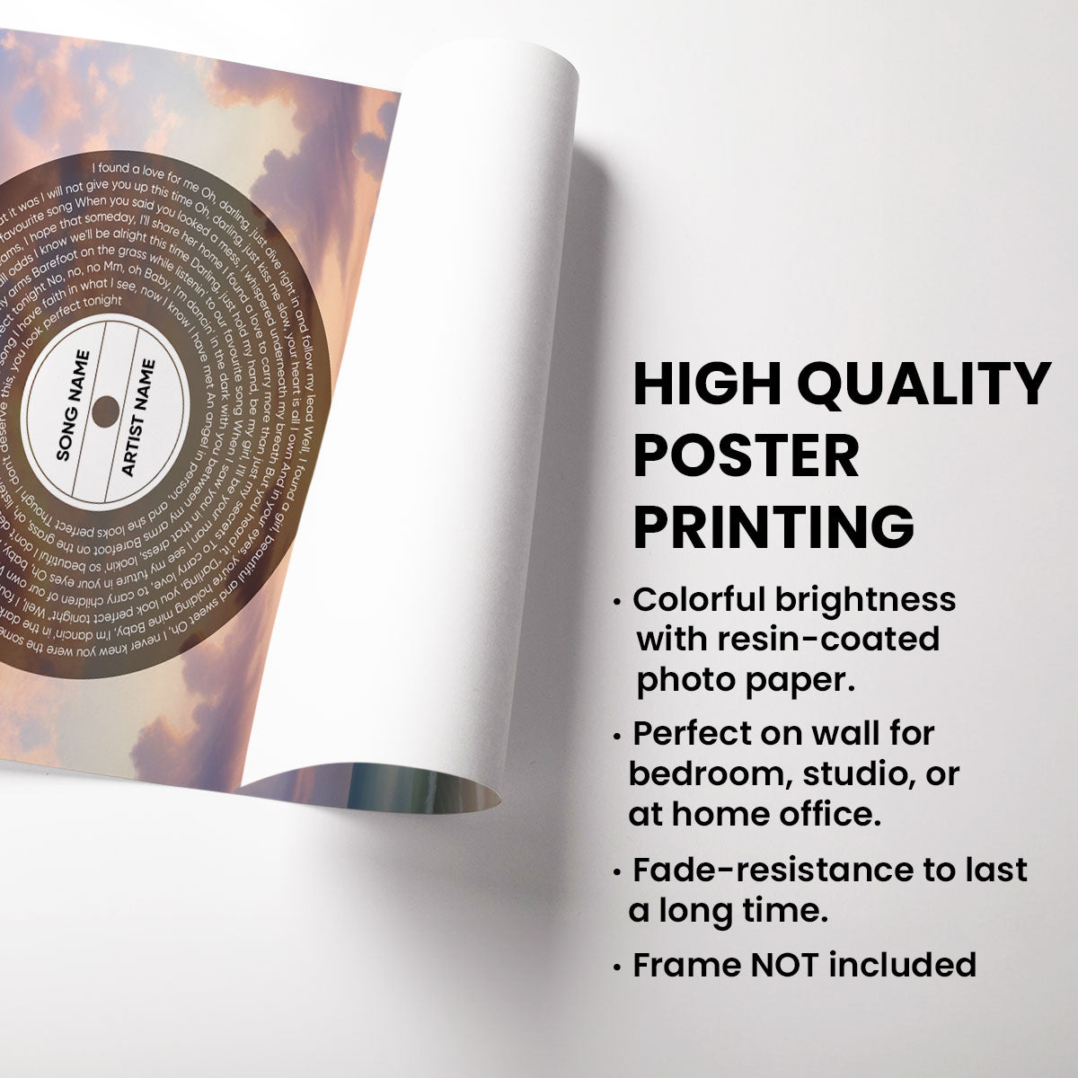 You Me And The Dogs Cats Beach Landscape Vinyl Lyrics Personalized Poster, Heartfelt Gift, Anniversary Gift, Birthday Gift For Him, For Her, Boyfriend, Girlfriend, Husband, Wife