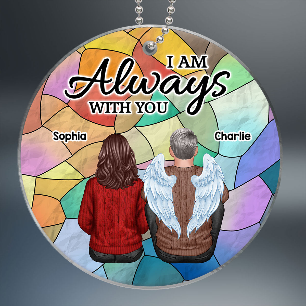 Always With You Family Memorial Colorful Background Personalized Acrylic Ornament