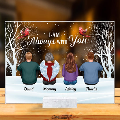 Always With You Family Memorial Snow Background Personalized Acrylic Plaque