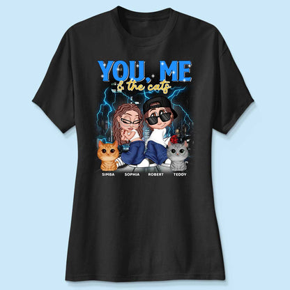 Y2K Couple And Cats Bootleg Personalized Shirt