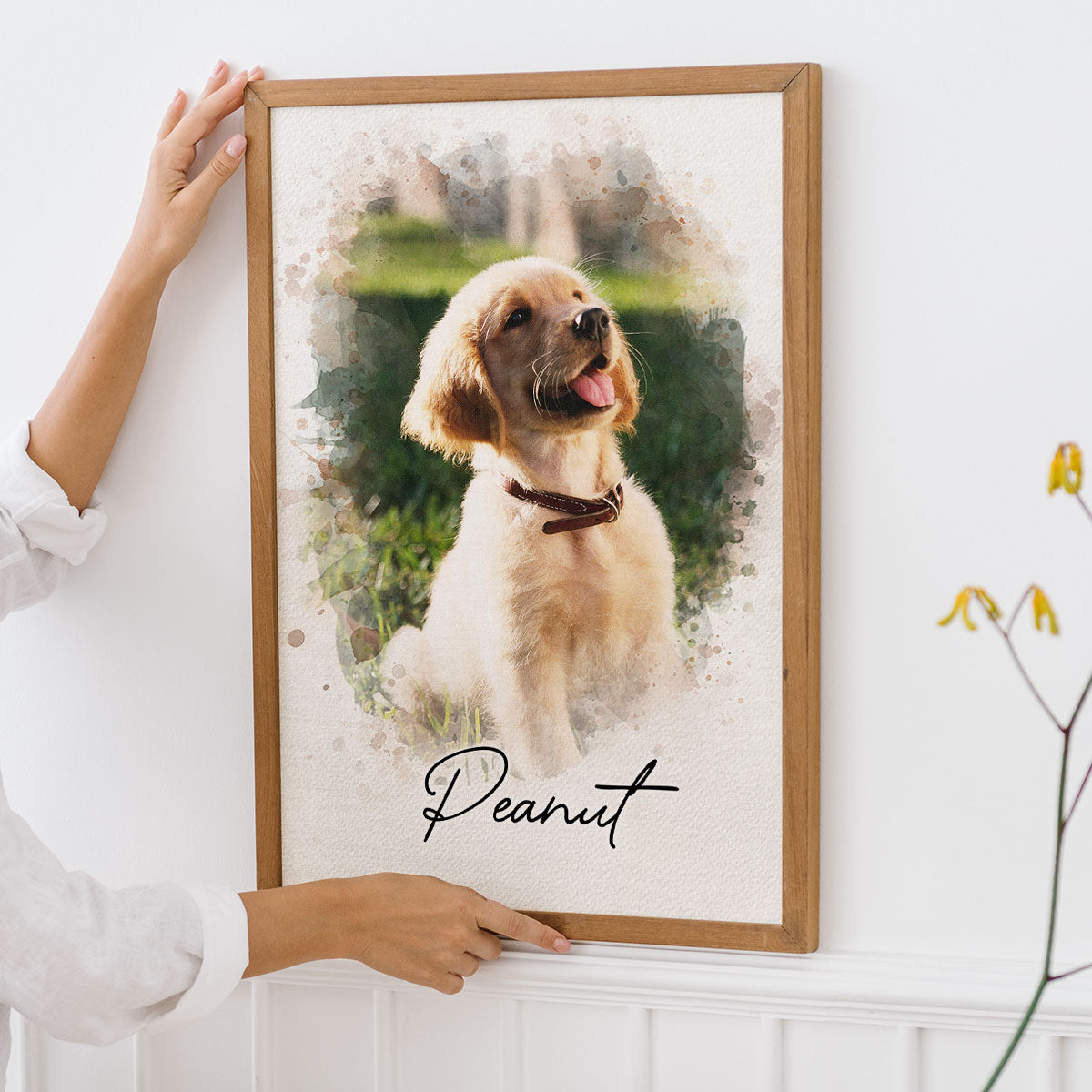 Personalized Watercolor Pet Poster From Photo, Gift For Pet Owners, New Pet Gift, Pet Memorial Gift