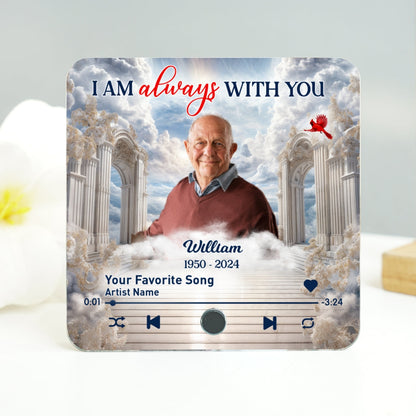 Memorial Upload Photo Heaven Gate Sky Personalized Music Fridge Magnet, Sympathy Keepsake, Remembrance Gift