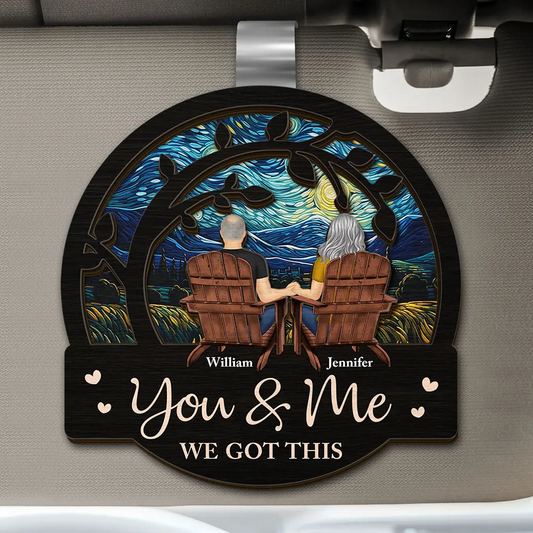 Couple You & Me We Got This - Personalized Custom Shaped Car Visor Clip