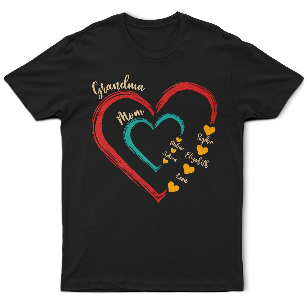 Mom Grandma Sweethearts Retro - Personalized T Shirt