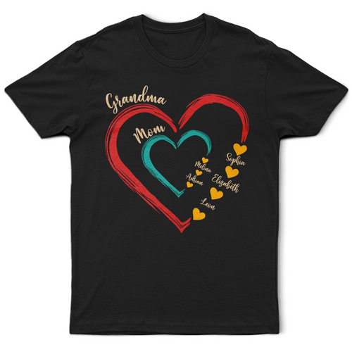 Mom Grandma Sweethearts Retro - Personalized T Shirt