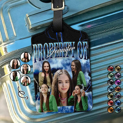 Custom Photo Property Of Travel Lovers, Travellers - Personalized Luggage Tag