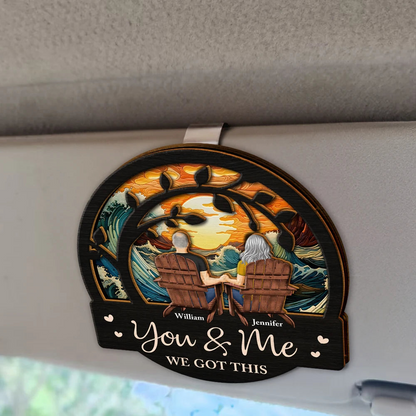 Couple You & Me We Got This - Personalized Custom Shaped Car Visor Clip