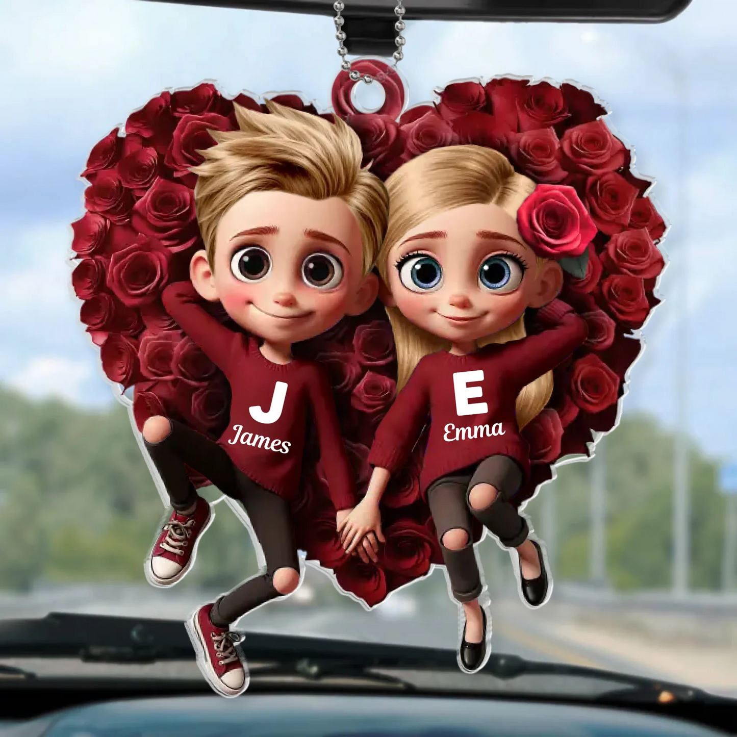 Every Journey Reminds Us Of Our Love - Couple Personalized Custom Car Ornament - Acrylic Custom Shaped - Gift For Husband Wife, Anniversary