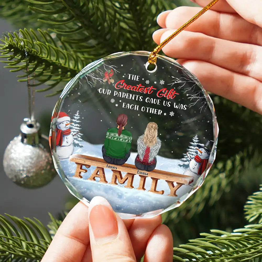 Family Where Begins And Love Never Ends Memorial - Personalized Circle Acrylic Ornament