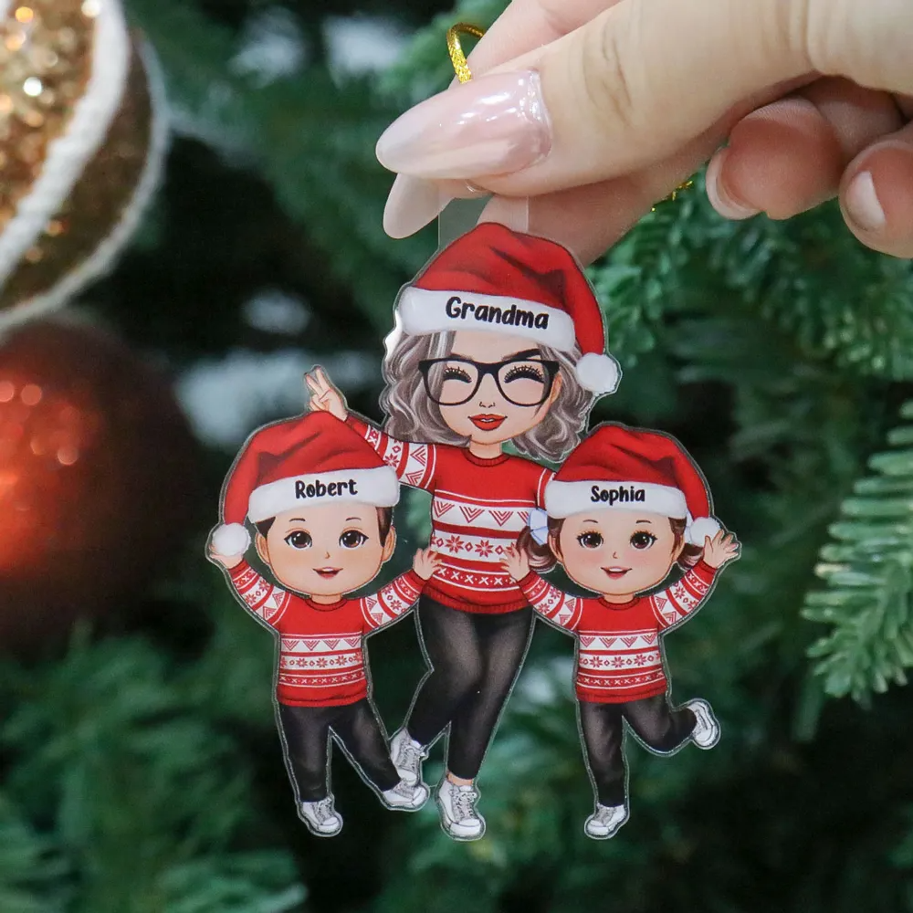 Gia Đình - Hồng Y Mẹ Bố Bà Ông Nội Hồng Y Vòng Tròn Trang Trí