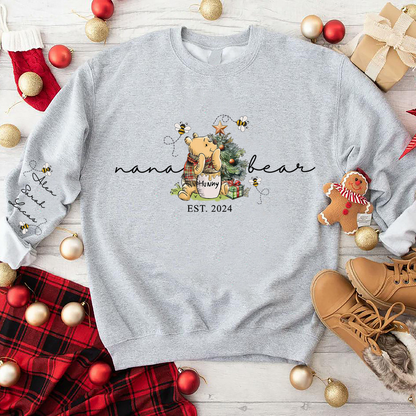 Custom Grandma Bear With Grandkids Sweatshirt