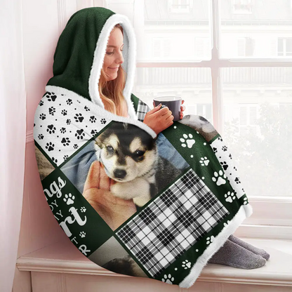 Custom Photo Pet Memorial You Were My Hardest Goodbye - Personalized Wearable Hooded Blanket