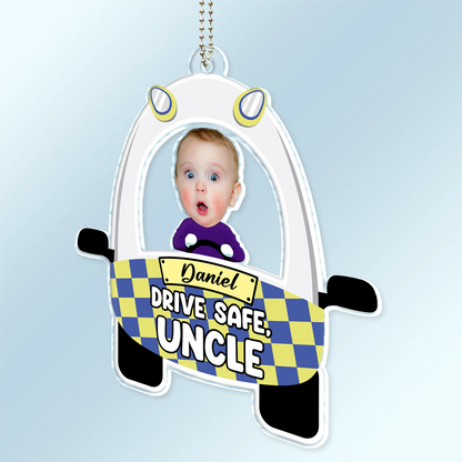 Custom Photo Cute Baby Drive Safe Daddy - Personalized Acrylic Car Hanger