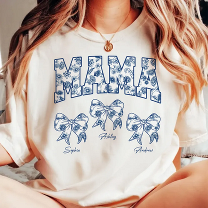 Mom Mama Grandma Chinoiserie Coquette Personalized Shirt, Gift for mom, grandma
