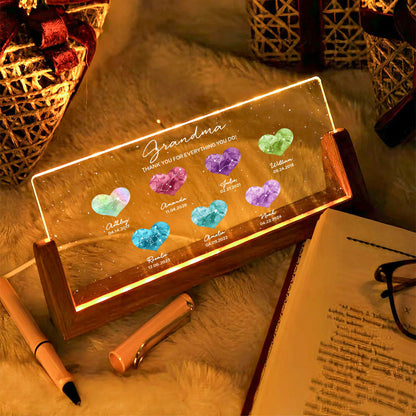 Birthstone Constellations Personalized U-Base Acrylic LED Night Light, Mother's Day Gift, Grandparents Day Gift, Gift for Her, Mom Gift, For Grandma