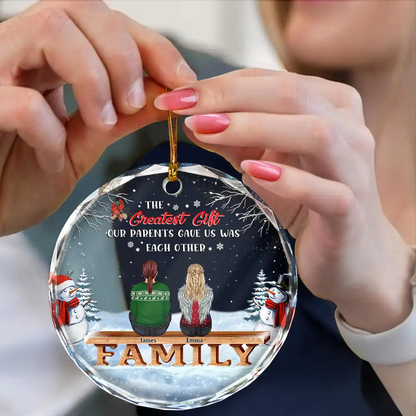 Family Where Begins And Love Never Ends Memorial - Personalized Circle Acrylic Ornament