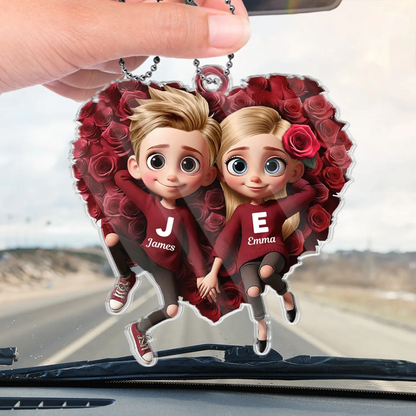 Every Journey Reminds Us Of Our Love - Couple Personalized Custom Car Ornament - Acrylic Custom Shaped - Gift For Husband Wife, Anniversary